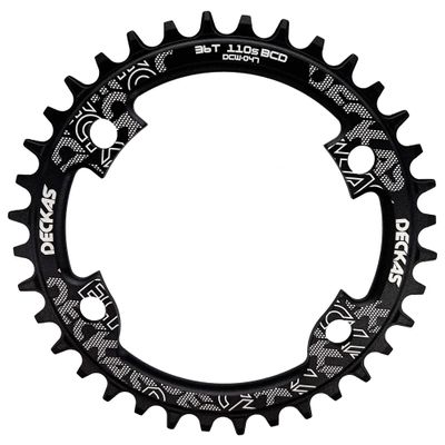 DECKAS Round Chainring 110BCD 4-Bolt 36T 38T 40T 42T 44T 46T 48T 50T 52T Narrow Wide Chainring for 7/8/9/10/11/12 - Speed (Black 42T)