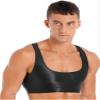 FEESHOW Mens Glossy Muscle Tops Workout Vest Crop Tops Bodybuilding Compression Stringer Tee Shirt Black X-Large view 2