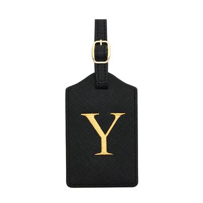 Luggage Tag PU Leather for Suitcase Baggage Handbag Travel Bag Label Suitcase Tag w. Name Card & Privacy Cover (Y)