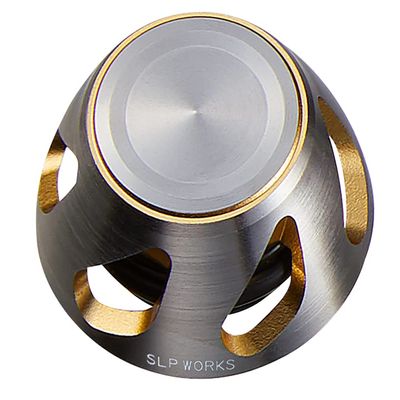 Daiwa SLP Works 22 SLPW Spinning Handle Cap, S2, Silver and Gold