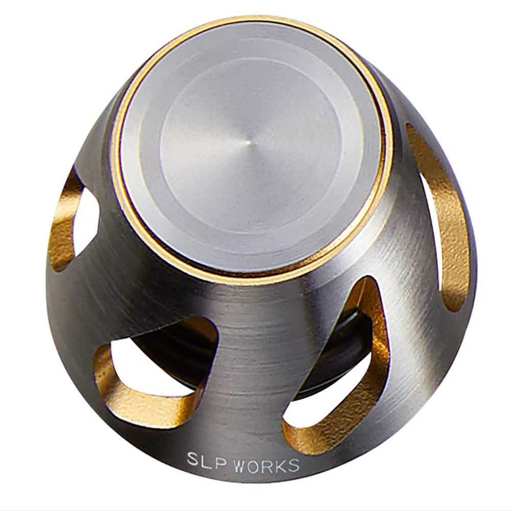 Daiwa SLP Works 22 SLPW Spinning Handle Cap, S2, Silver and Gold