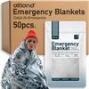Altland 50 Pack of Emergency Blankets - Bulk Heat Reflective Blankets for Winter Survival Kits, Disaster Preparedness, Cold Weather Camping, and Homeless Care Packages view 1