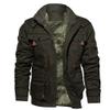 Ymosrh Coats for Men, Men's Bomber Jacket for Cold Weather Winter Thickened Fleece Sherpa Coat Outwear (L, Army Green) view 1