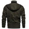 Ymosrh Coats for Men, Men's Bomber Jacket for Cold Weather Winter Thickened Fleece Sherpa Coat Outwear (L, Army Green) view 3