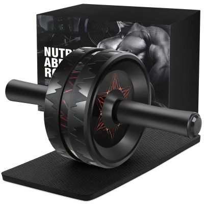 AB Roller Wheel - Ab Roller for Abdominal Workout and Core Strength Training, Portable Ab Wheel Roller Exercise for Men Women Fitness Lover, No Noise Ab Wheels with Thick Knee Pad for Home Gym &Travel