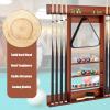 GYMAX Pool Stick Holder, Wall Mount 8 Pool Cue Rack made of 100% Pine Wood, Billiard Cue Racks Pool Table Accessories for Game Room Club Men Cave view 2