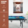 GYMAX Pool Stick Holder, Wall Mount 8 Pool Cue Rack made of 100% Pine Wood, Billiard Cue Racks Pool Table Accessories for Game Room Club Men Cave view 3