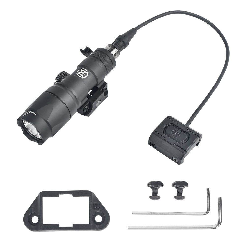 NOBUHIRO M300A 500 Lumens Flashlight, with Modular Modbutton Remote Pressure Switch for Picatinny with Conversion Mount kit