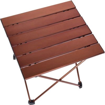 LFGUD Portable Camping Folding Table, Outdoor Lightweight Camping Aluminum Table for Picnic Camp Boat Travel, Party Dining Camp Tables(Coffee) (Medium-22 Dx16 Wx16 H(5640.540.5 cm))