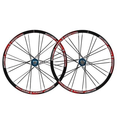 SHKJ Mountain Bike Wheelset 26 Inch Double Walled Alu Rim MTB Disc Brake Wheels Front Rear QR Bicycle Wheelset Cassette Hub 7/8/9 Speed (Color : Black Blue)