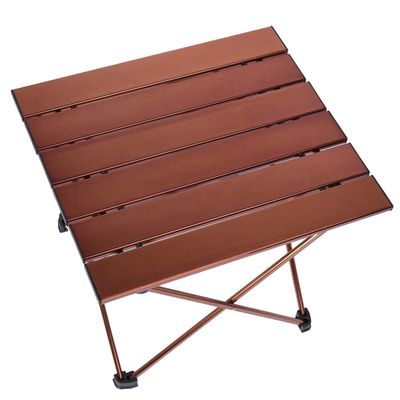 LFGUD Portable Camping Folding Table, Outdoor Lightweight Camping Aluminum Table for Picnic Camp Boat Travel, Party Dining Camp Tables(Coffee) (Small-15 Dx14 Wx13 H(39.534.532.5 cm))