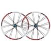 SHKJ Mountain Bike Wheelset 26 Inch Double Walled Alu Rim MTB Disc Brake Wheels Front Rear QR Bicycle Wheelset Cassette Hub 7/8/9 Speed (Color : White Blue) view 1