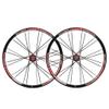 SHKJ Mountain Bike Wheelset 26 Inch Double Walled Alu Rim MTB Disc Brake Wheels Front Rear QR Bicycle Wheelset Cassette Hub 7/8/9 Speed (Color : Black Red) view 1