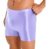 dPois Mens Glossy Mid Waist Board Shorts Compression Workout Gym Yoga Sports Athletic Short Leggings Purple X-Large view 4