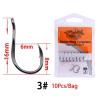 moisture Portable Circle Fish Hooks Set High Carbon Steel Fish Hook Forged Straw Hook Bait Squid Bulk Blue Fish Fish Hook Fishing Hook Set (Color : 3#) view 2