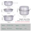 iBasingo 1.8L Titanium Steamer Stockpot and Fry Pan Set Ultralight Cooking Pot Pan Portable for Outdoor Camping Backpacking Household Kitchen Ti2102C view 3