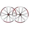 SHKJ Mountain Bike Wheelset 26 Inch Double Walled Alu Rim MTB Disc Brake Wheels Front Rear QR Bicycle Wheelset Cassette Hub 7/8/9 Speed (Color : White Red) view 1