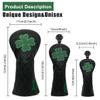 Golf Club Headcover Live Lucky 3 Wood Headcover Magnetic Closure Elegant Embroidery Premium Leather Driver Covers Fairway Wood Covers Hybrid Headcover Shamrock Golf Head Covers view 4