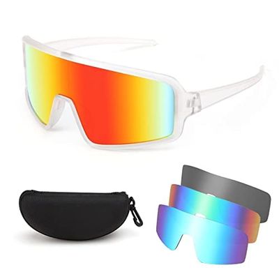 FEISEDY Sports Cycling Sunglasses 4 Lenses Baseball Fishing Ski Running Trekking Golf UV400 Mirrored Sun Glasses B2962