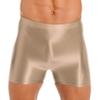 ACSUSS Men's Swimsuit Glossy Boxer Shorts Swimwear Sport Fitness Swim Trunk Gym Short Leggings Coffee X-Large view 1
