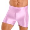 FEESHOW Mens Glossy Athletic Shorts Workout Bodybuilding Beach Sports Swim Trunks Board Shorts Pink X-Large view 3