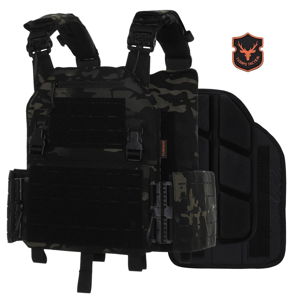 Tuxapo Tactical Molle Vest for Men Laser Cutting Modular Lightweight Quick Release Adjustable Vests