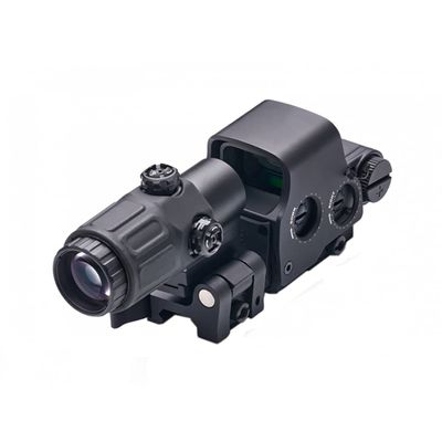 Optical Holographic Hybrid Scope with G33 Magnifier, 558 Green & Red Dot Reflex Sight + G33 3X Magnifying Glass Combo, Quick Release Rollover Multiplier, for 20mm Rail Mount
