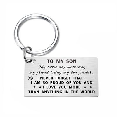 TGCNQ Son Keychain, Proud of You Son Gifts from Mom, Sons Christmas Gifts