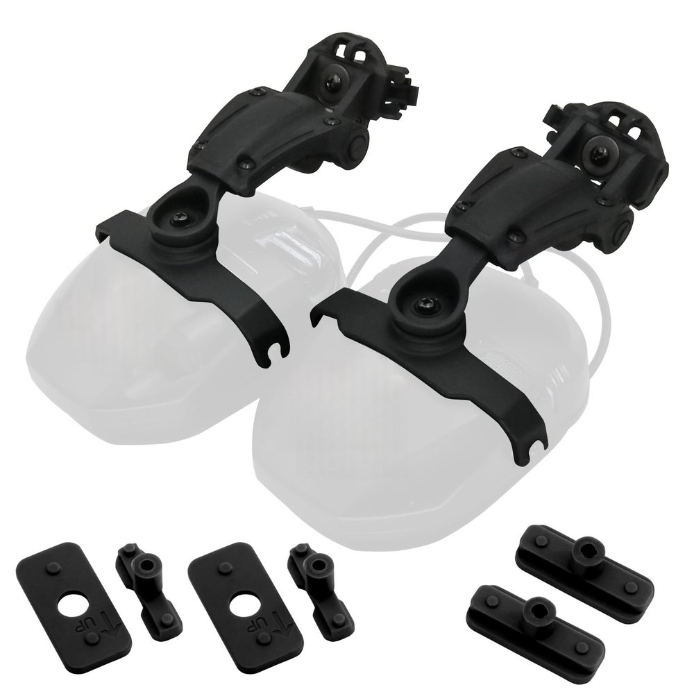 HEARFALCOM Tactical Helmet ARC Rail Adapter Accessories Compatible with Walker's Earmuffs (Walkers Razor,Walkers Razor Digital) (BK)