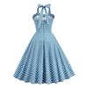 50s Dresses for Women Vintage Halter Polka Dot Cocktail Dresses 1950s Halter Rockabilly Dresses 50's 60's Prom Tea Party Swing Dresses Audrey Hepburn Prom Dress Light Blue-Polka Medium view 4