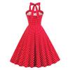 50s Dresses for Women Vintage Halter Polka Dot Cocktail Dresses 1950s Halter Rockabilly Dresses 50's 60's Prom Tea Party Swing Dresses Audrey Hepburn Prom Dress Red-Polka Medium view 4