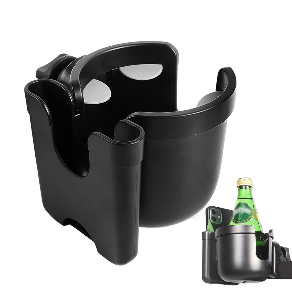 Boat Black Cup Holder with Phone Holder,Clamp-on Mount Marine Universal Drinks Holders Rotation Drink Holder for Marine Boat,Yacht,Kayak,Boat Rail, Boat Handle Bar,Bikes,etc,with Alligator Clamp