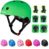 KAMUGO Kids Adjustable Helmet, with Sports Protective Gear Set Knee Elbow Wrist Pads for Toddler Age 3-8 Boys Girls, Bike Skateboard Hoverboard Scooter Rollerblading Helmet Set (Green) view 1