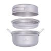 Boundless Voyage Titanium Steamer Stockpot with Fry Pan Set Ultralight Outdoor Cooking Pot Camping Pots and Pans Set Family Big Capacity Soup Pot Ti2101C view 1