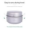 Boundless Voyage Titanium Steamer Stockpot with Fry Pan Set Ultralight Outdoor Cooking Pot Camping Pots and Pans Set Family Big Capacity Soup Pot Ti2101C view 3