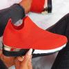 Color Block Walking Shoes Women Thick Sole Breathable Woven Mesh Slip-on Easy Sneakers Comfortable Lazy Casual Shoes Lightweight Yoga Tennis Athletic Shoes view 3