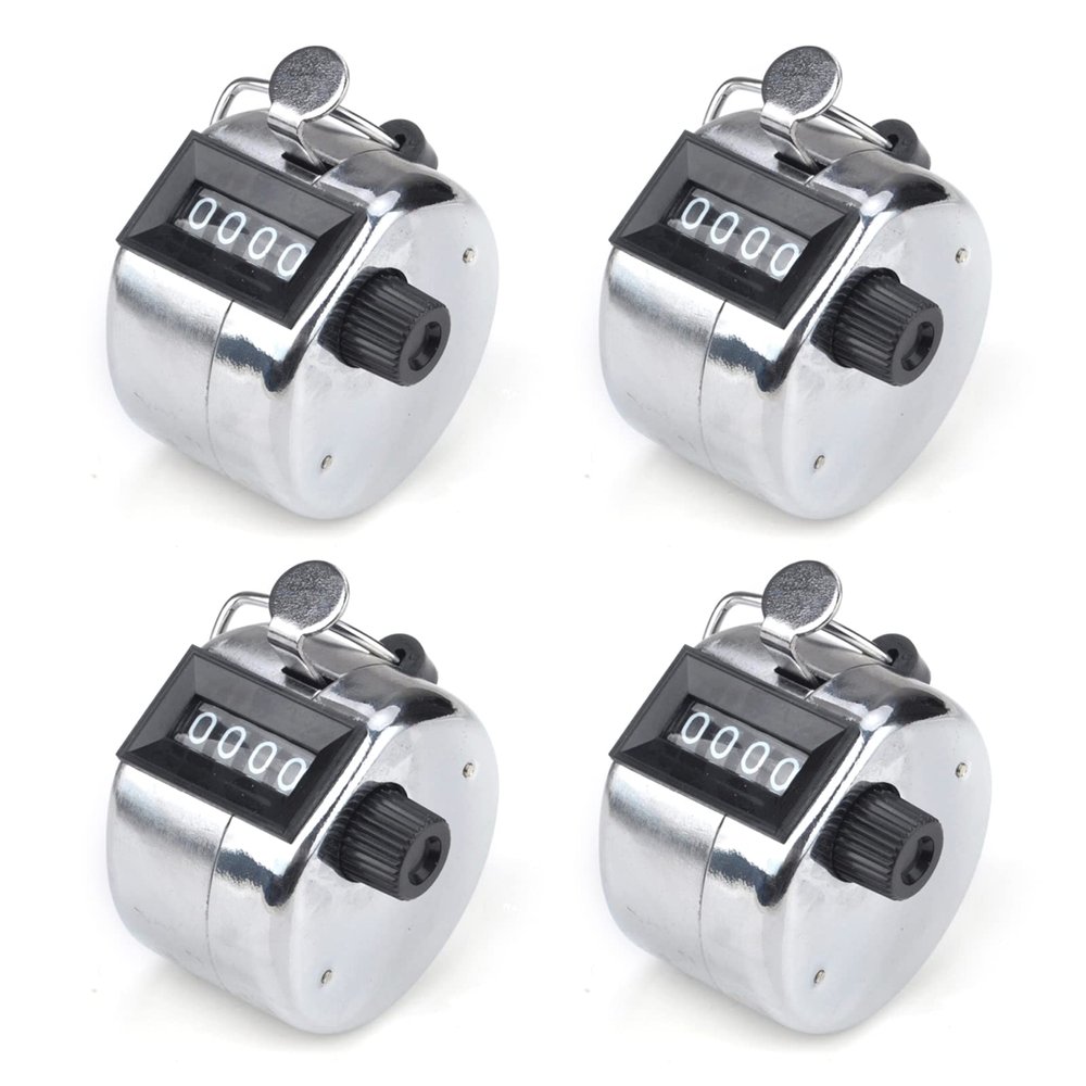 TOPTIE 4/12 PCS Metal Hand Tally Counters, 4-Digit Mechanical Clicker