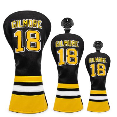 Golf Headcovers Happy Gilmore Golf Club Head Covers Advanced Embroidery Premium Leather Driver Headcover Fairway Wood Covers Hybrid Head Covers, Golf Mallet Blade Putter Cover