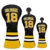 Golf Headcovers Happy Gilmore Golf Club Head Covers Advanced Embroidery Premium Leather Driver Headcover Fairway Wood Covers Hybrid Head Covers, Golf Mallet Blade Putter Cover view 1
