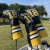 Golf Headcovers Happy Gilmore Golf Club Head Covers Advanced Embroidery Premium Leather Driver Headcover Fairway Wood Covers Hybrid Head Covers, Golf Mallet Blade Putter Cover view 2