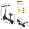 Electric Scooters for Adults 800W e Scooter Foldable All 10" Off Road Tires Scooter with Long Range Fast Adult eScooter 28mph 25-30 Miles Range with Double Braking and Turn Signal (Black with Seat) view 3