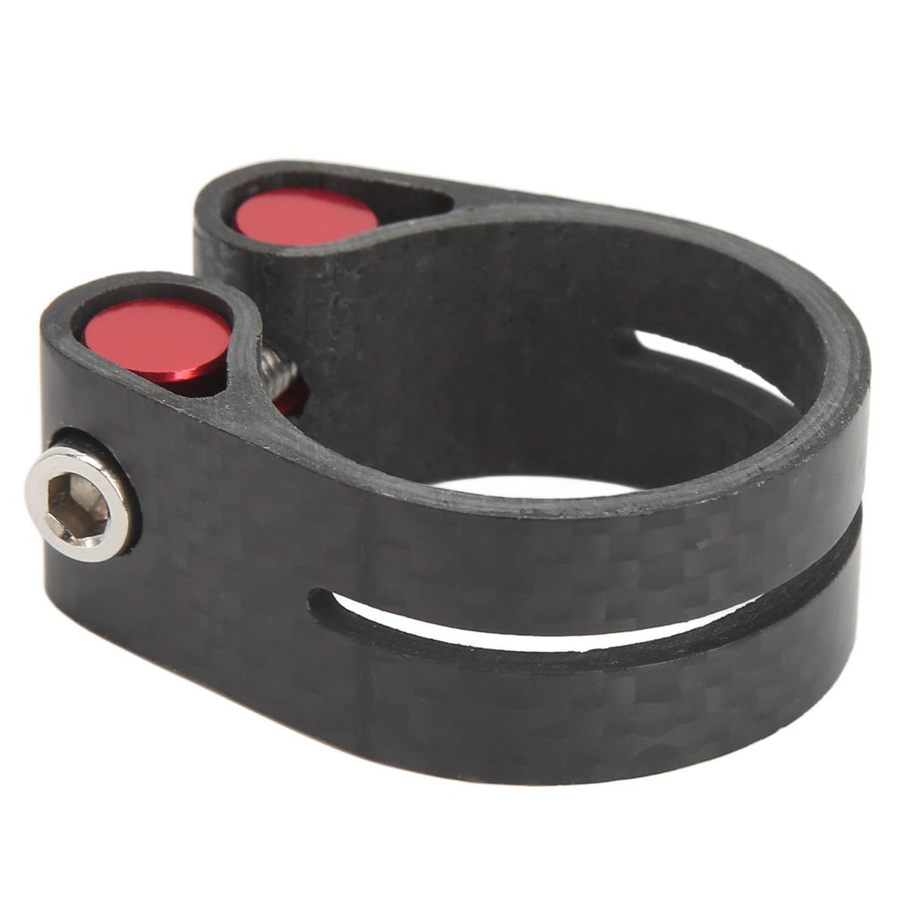 EVTSCAN Bike Seat Post Clamp Carbon Fiber Lightweight Seat Tube Clip Bike Quick Release Clamp Suitable for 30.8/31.6mm Seat Tube