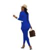 Womens Sexy 2 Pieces Solid Color Zipper Blazer Top Suit Pants Tracksuit Outfit Set Suits view 2