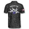 PRIMESTY Custom Bowling Shirts for Men, Personalized Bowling Jerseys with Name and Team Name, Custom Bowling Polo Shirts Camo view 3