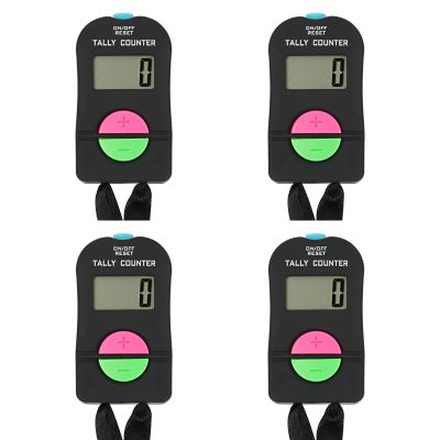 TopTie 4 PCS Electronic Hand Tally Counter Clickers, Add & Subtraction Number Clicker Counter with Lanyard for Golf Fish Lap