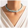Andelaisi Boho Heishi Surf Choker Necklace Heishi Bead Choker Necklace Vinyl Disc Bead Necklace Chain Vinyl Bead Collar Necklace Chain Jewelry for Women view 2