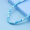 Andelaisi Boho Heishi Surf Choker Necklace Heishi Bead Choker Necklace Vinyl Disc Bead Necklace Chain Vinyl Bead Collar Necklace Chain Jewelry for Women view 4