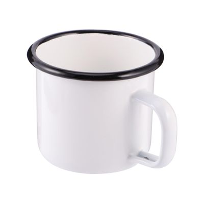 Enamel Drinking Cup Enamel Camping Mug for Camping Hiking Picnic ( White )
