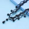 Andelaisi Boho Black Lace Choker Necklace Vintage Waterdrop Crystal Necklace Gothic Dangle Teardrop Crystal Choker Necklace Punk Lace Necklace Jewelry for Women Halloween Gifts view 4