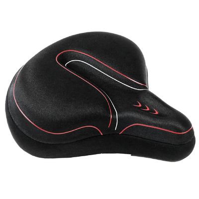 Bike Seat Comfort Memory Foam Sweatproof Shock Absorbing Bike Saddle Wide Soft Bike Seat for Men Women, for Exercise Mountain Road Stationary Bikes,Red,One Size